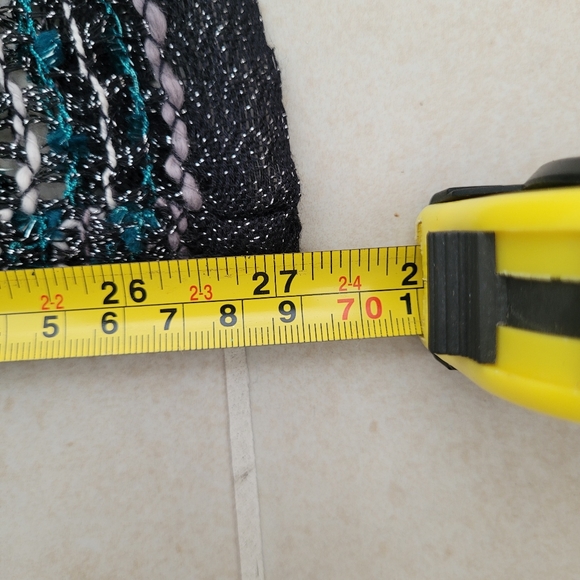 Turquoise, Gray, White & Black Infinity Scarf - Picture 4 of 6